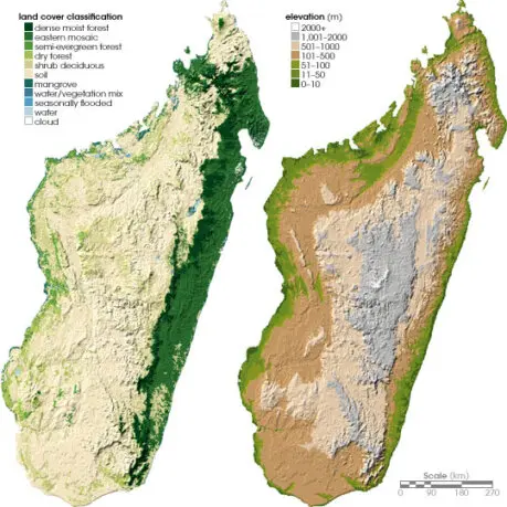 Topografia del Madagascar Topografia del Madagascar