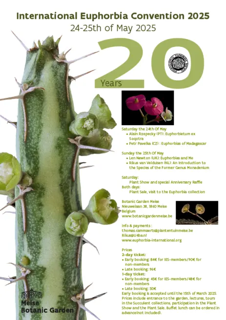 I.E.S. 20th Anniversary Convention in the Botanical Garden Meise Belgium